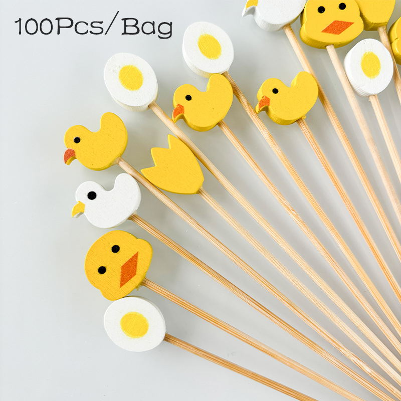 Baby Food Yellow - 100Pcs Śliczne Żółte Jajko Kaczki Jednorazowe